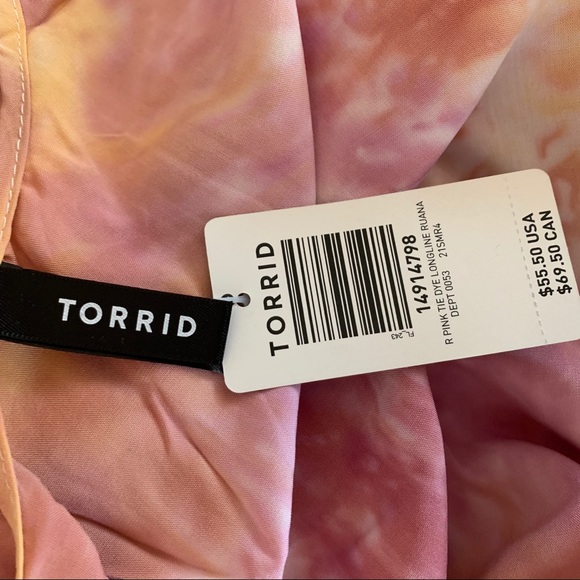 NWT TORRID Gorgeous Tie Dye Ruana - One Size - Swimsuit Cover Up - Picture 6 of 8